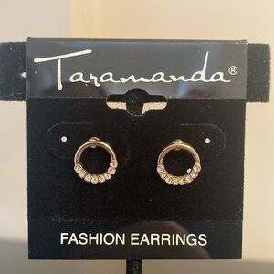 Taramanda Gold Hoop Earrings with Sparkling Accents